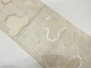 アンティーク　毘沙門亀甲に若松模様織り出し袋帯（着用可）